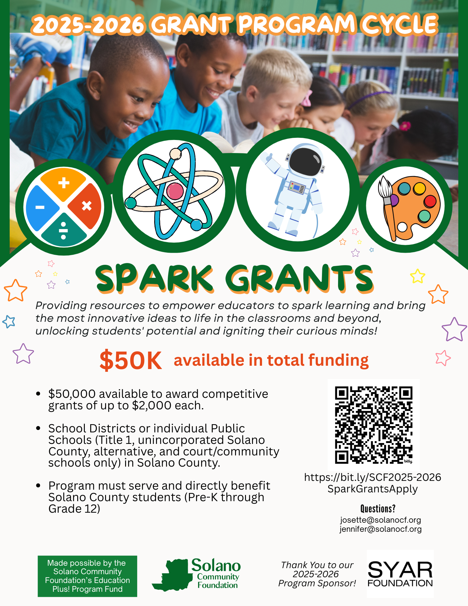 Spark Grants 2025-2026 Application Now Open!
